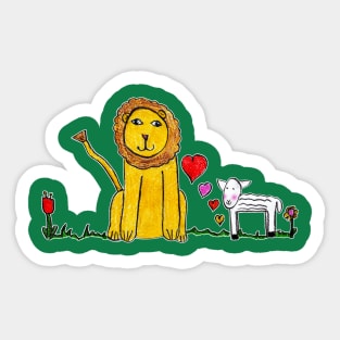 Tane's Lion and Lamb Sticker